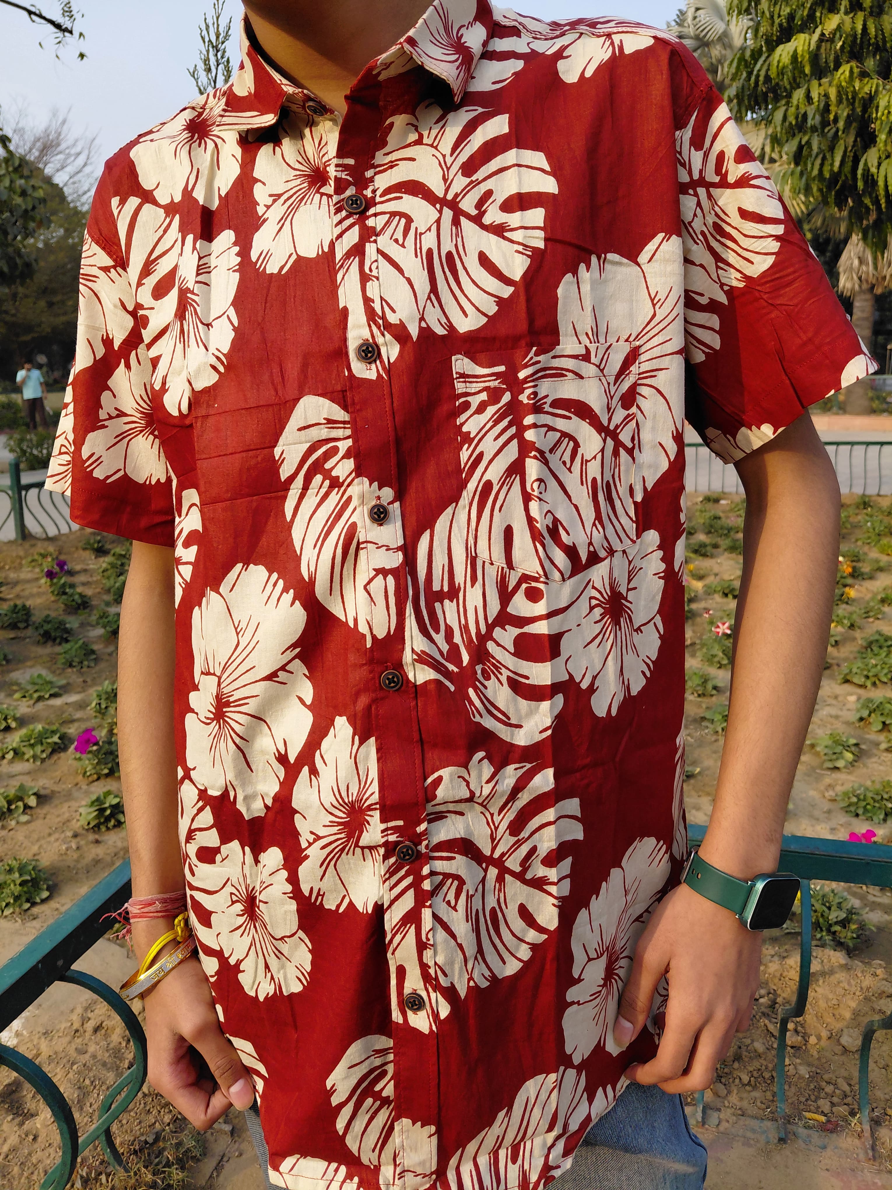 The Ranveer Shirt | Red Tropical Floral Print