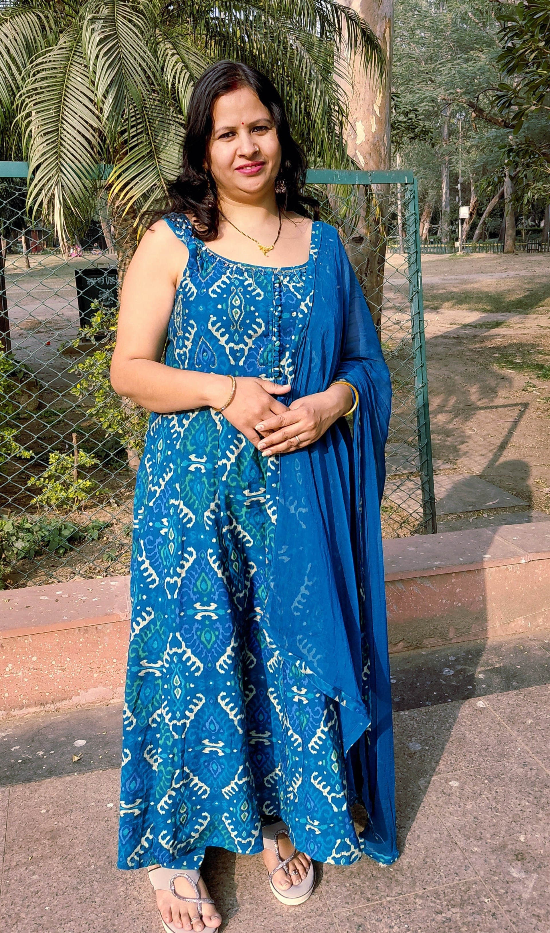 The Neelam Set | Indigo Blue Printed Anarkali