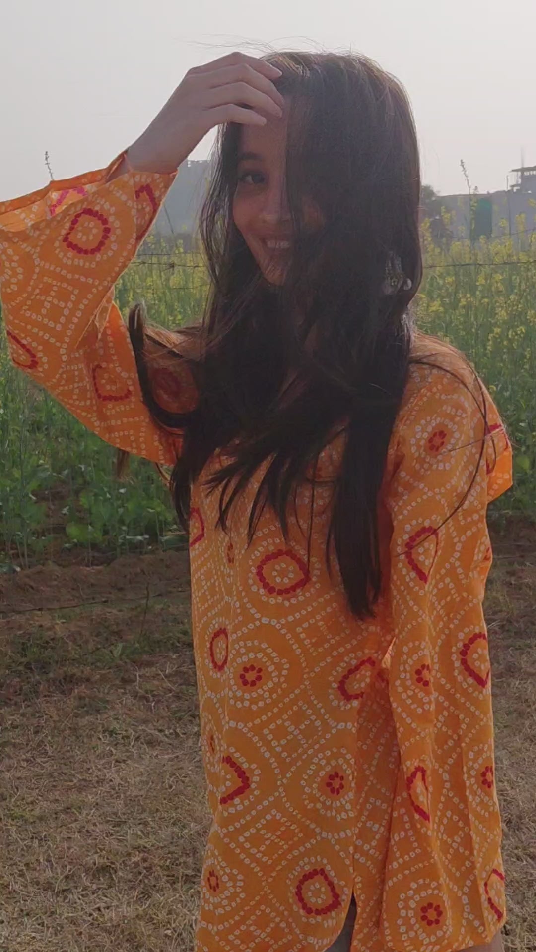 The Suhani Kurti: Sunlit Bandhani