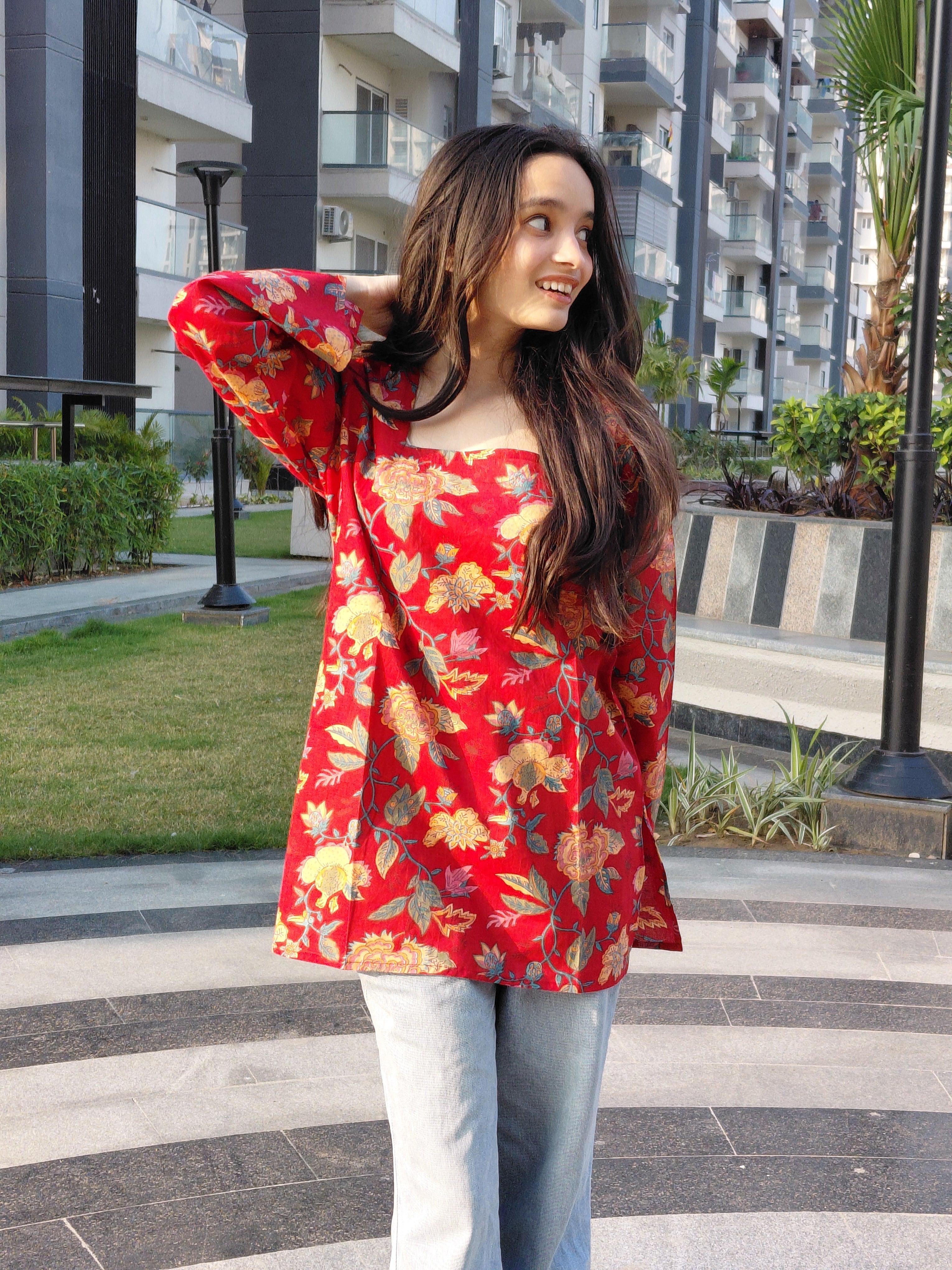 The Ruhani Kurti: Crimson Charm