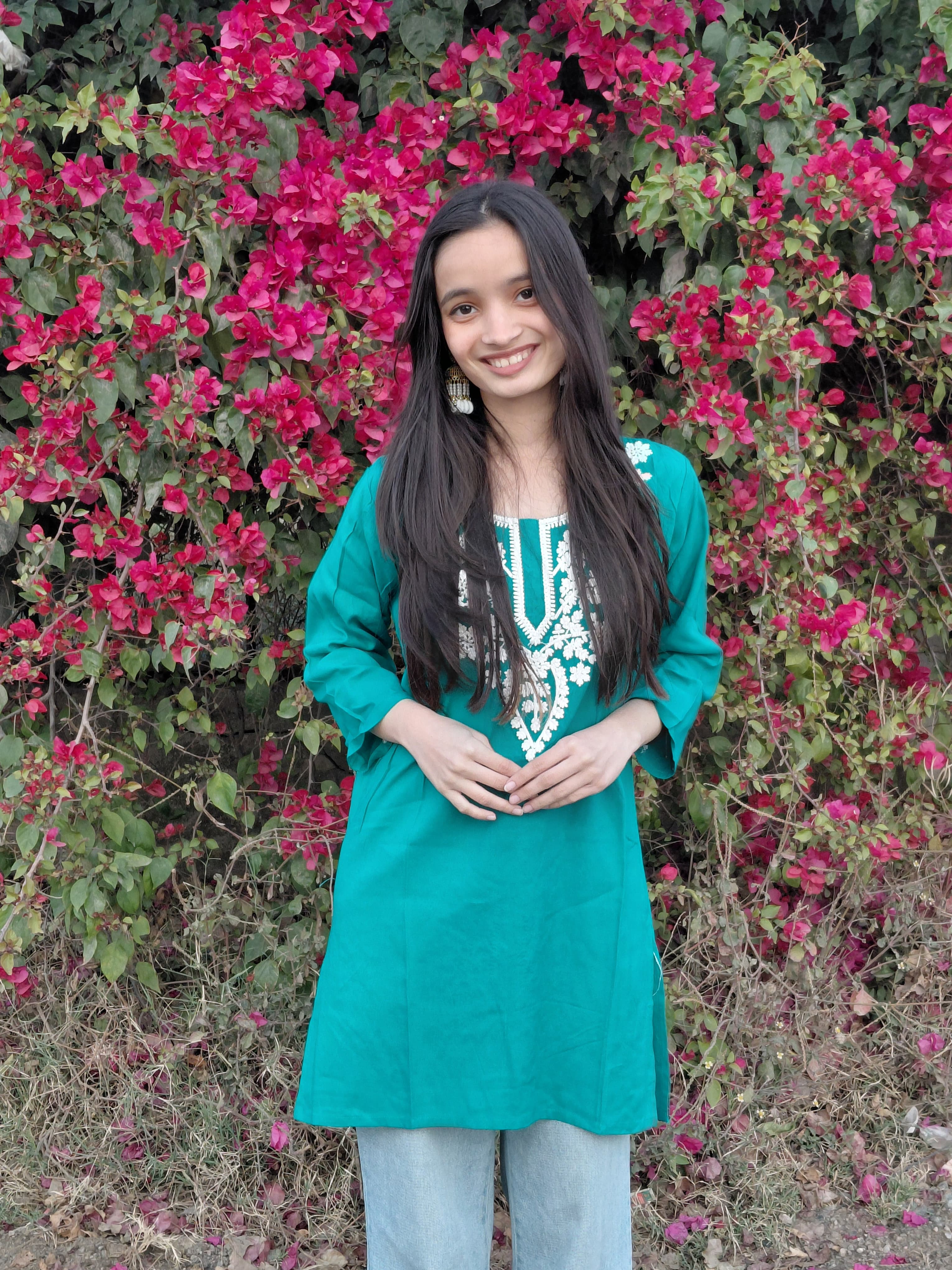 The Bani Kurti: Teal Bloom