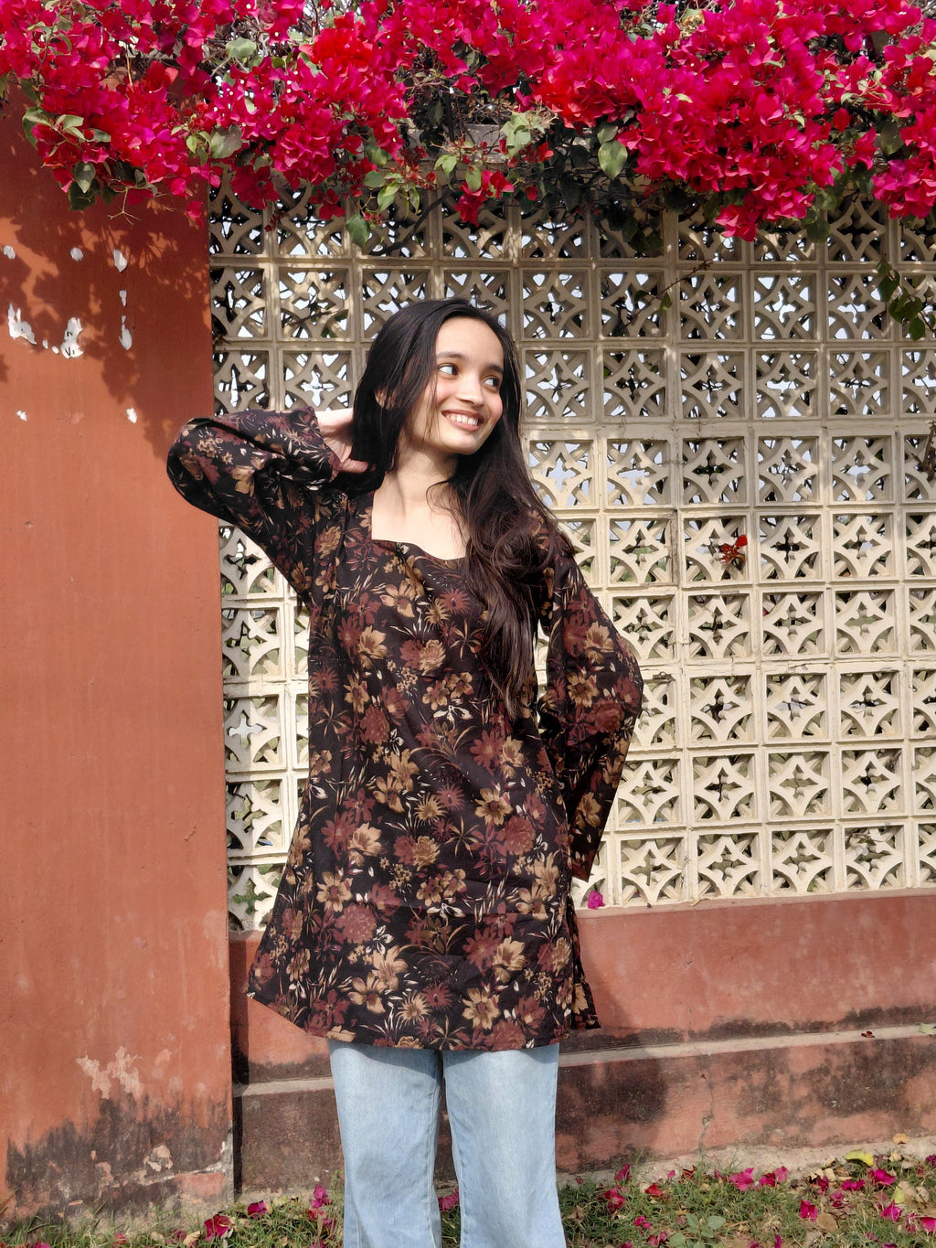 The Saanvi Kurti: Midnight Garden