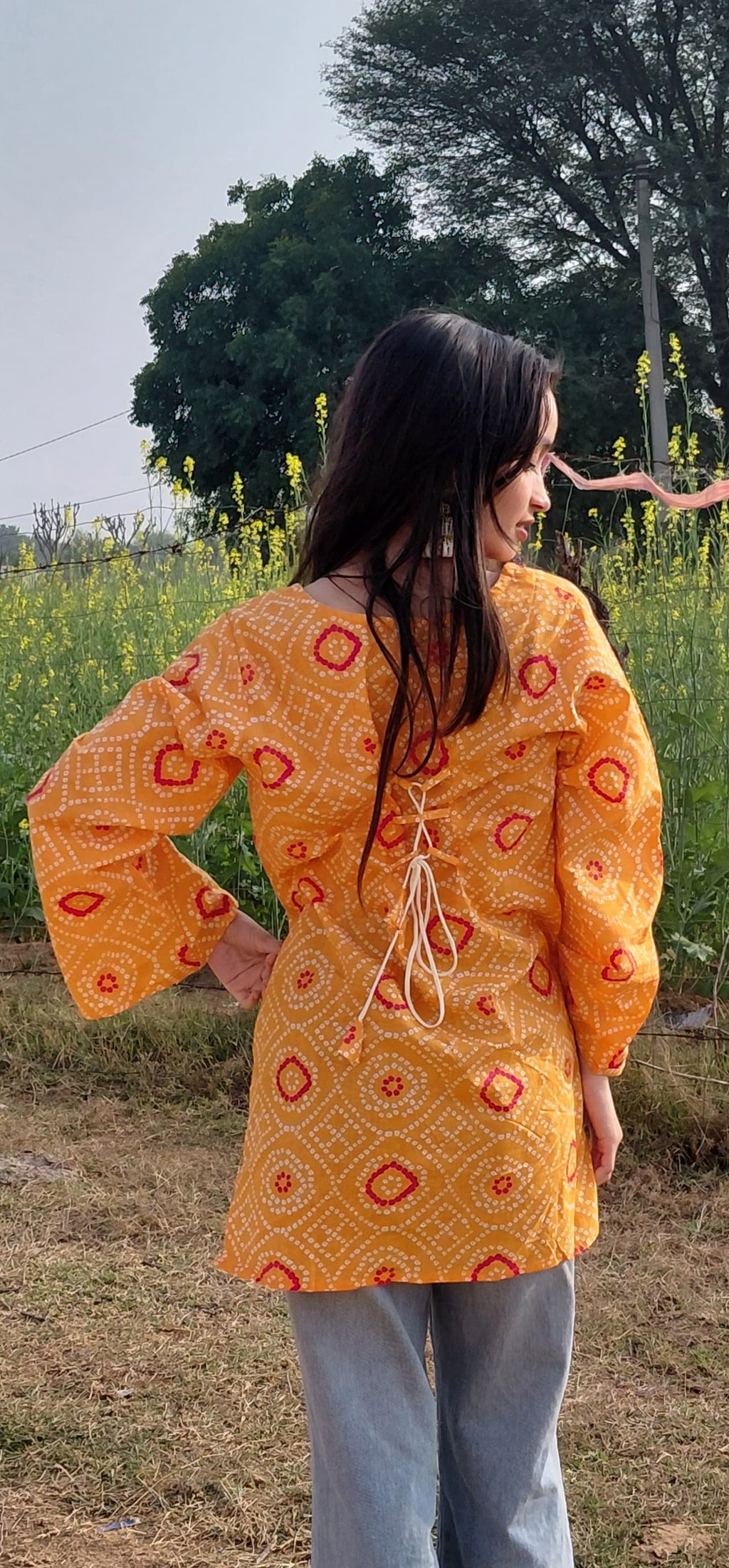 The Suhani Kurti: Sunlit Bandhani