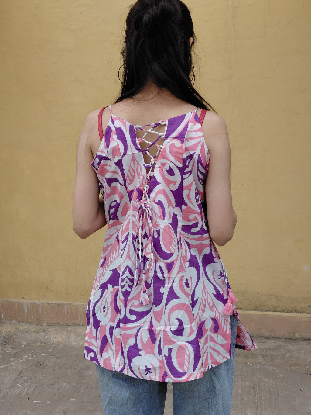The Riya Top: Purple Petal Bloom