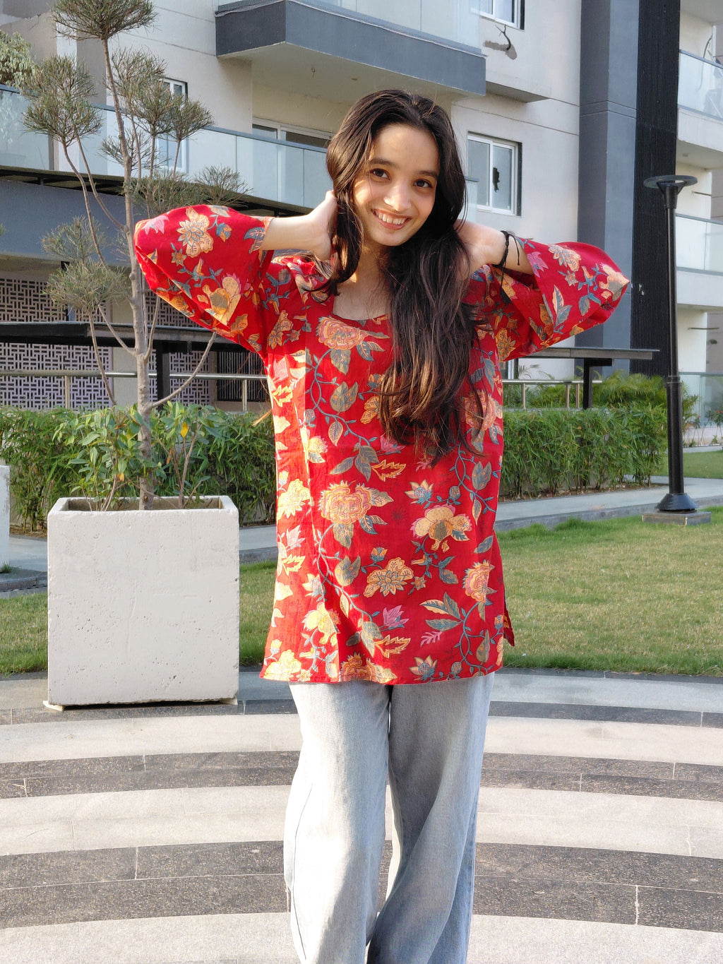 The Ruhani Kurti: Crimson Charm