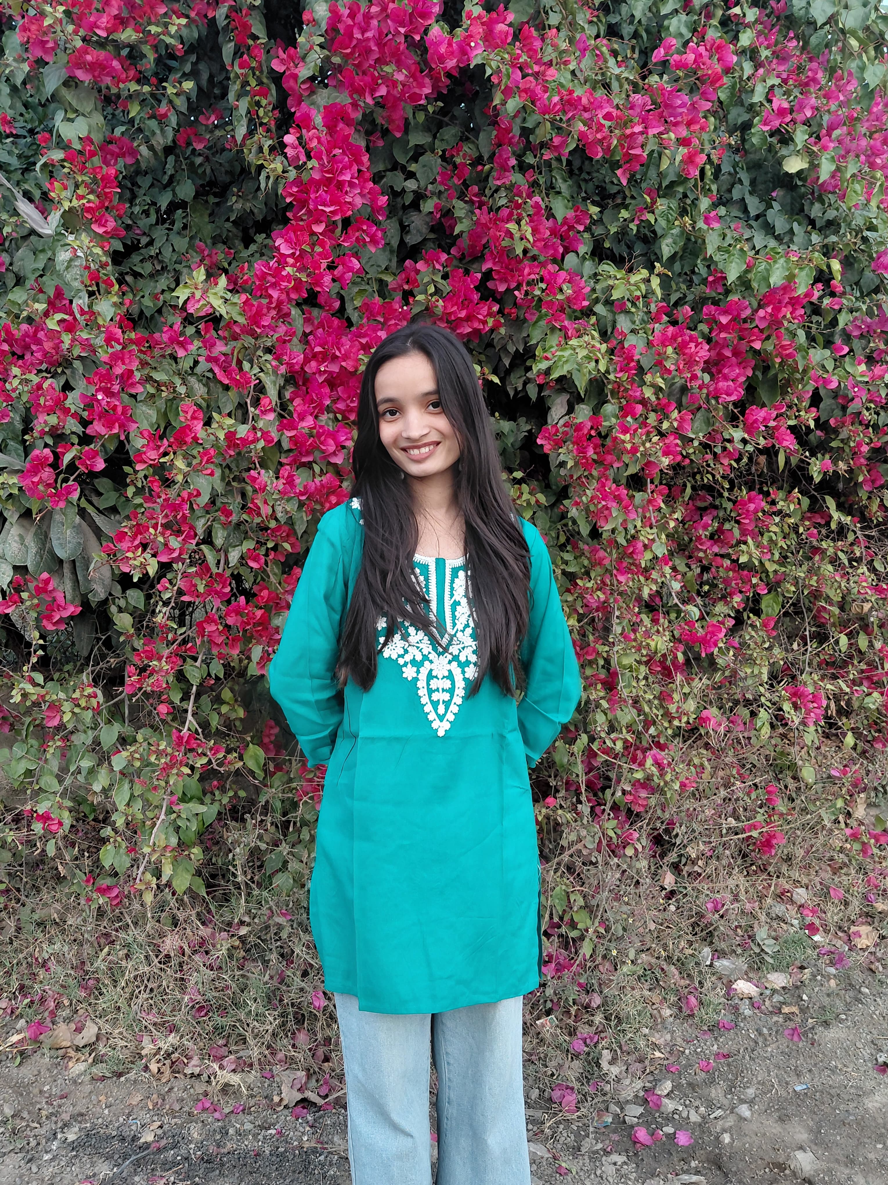 The Bani Kurti: Teal Bloom