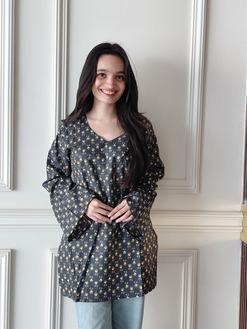 The Nyra Kurti: Nightfall Bloom