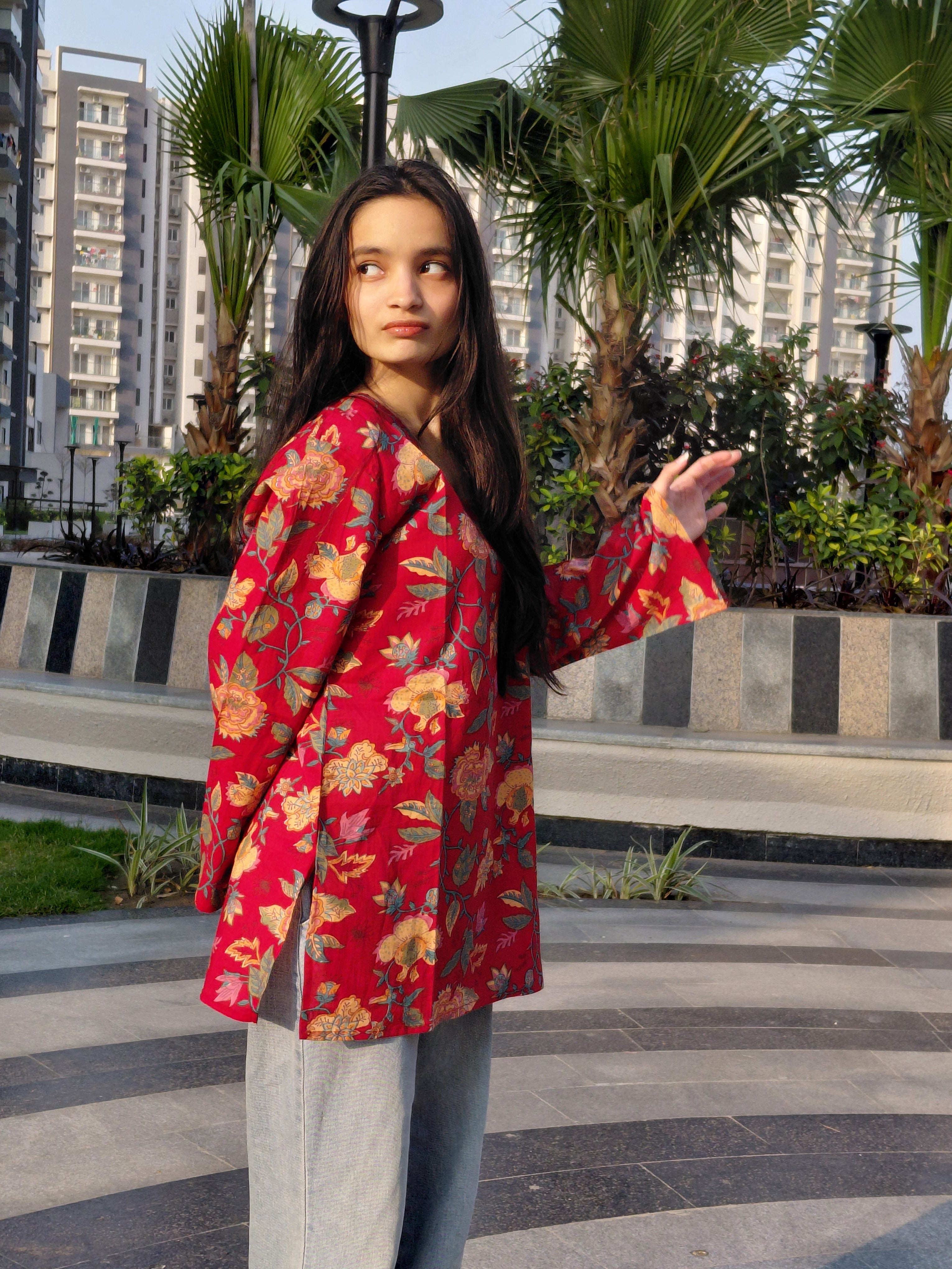 The Ruhani Kurti: Crimson Charm