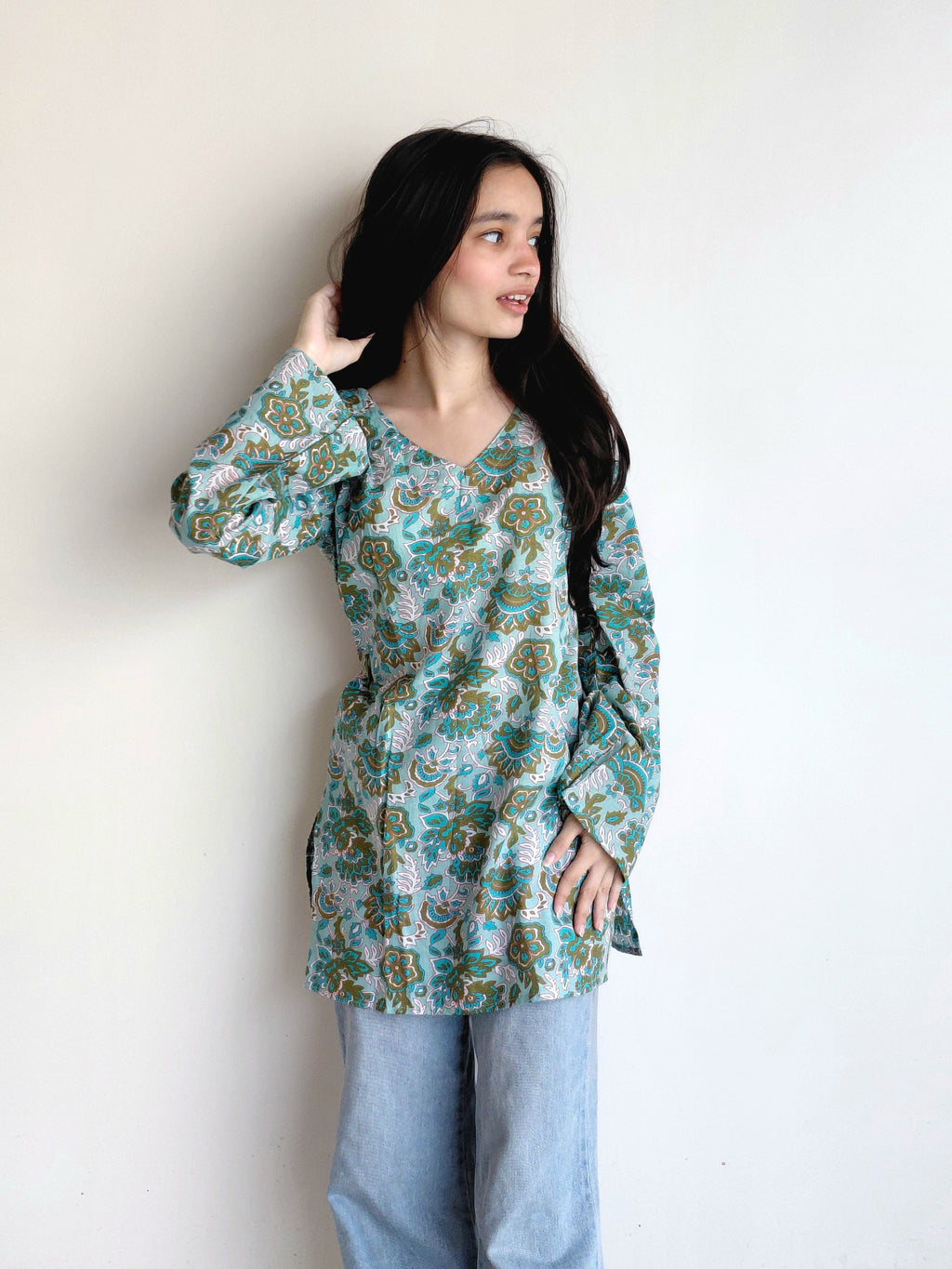 The Meher Kurti: Turquoise Grace