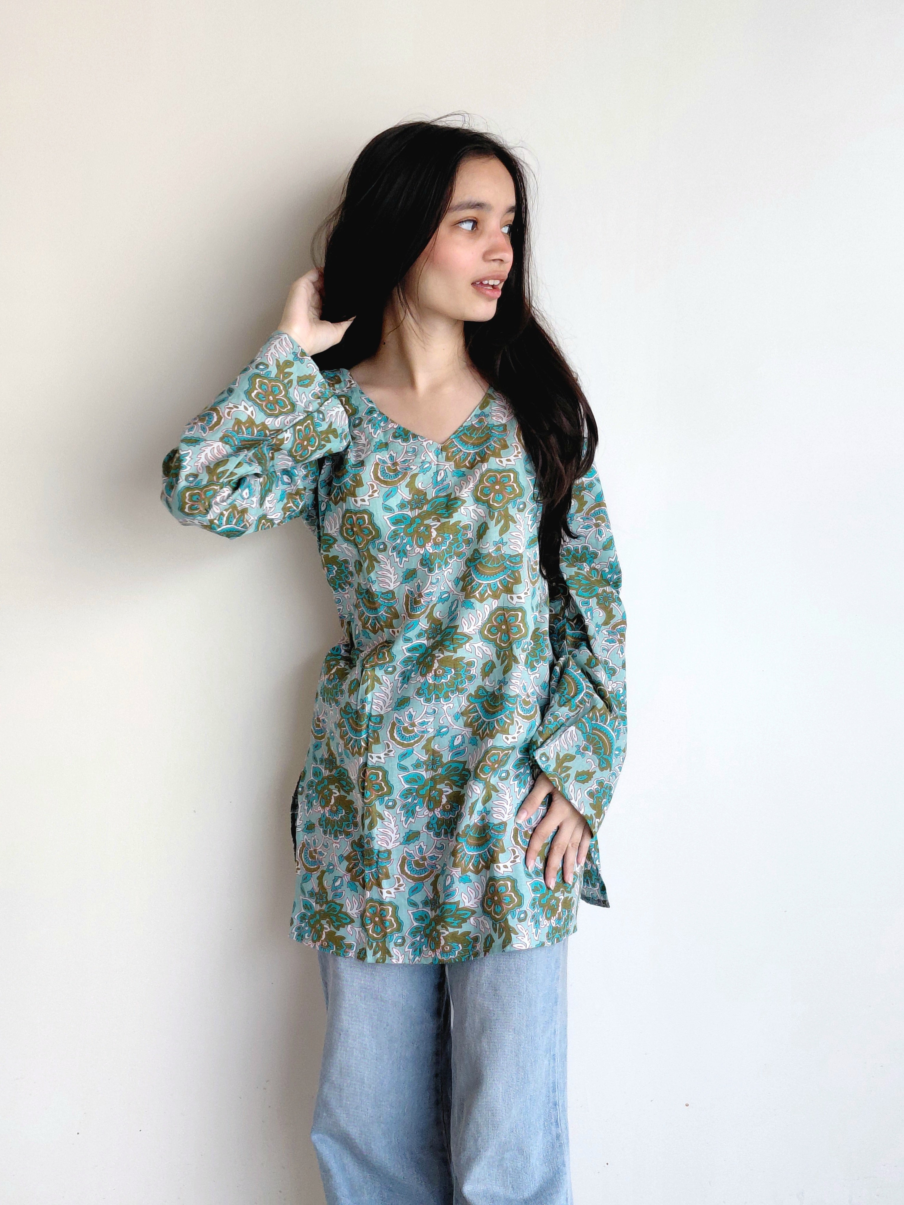 The Meher Kurti: Turquoise Grace