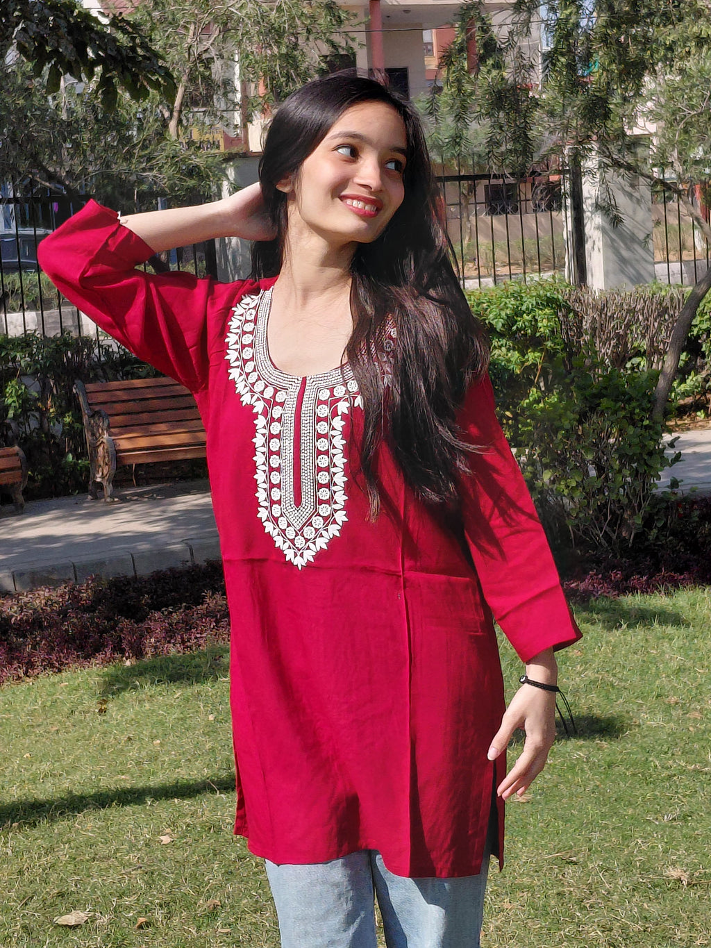 Ananya Kurti - Bollywood Red Romance