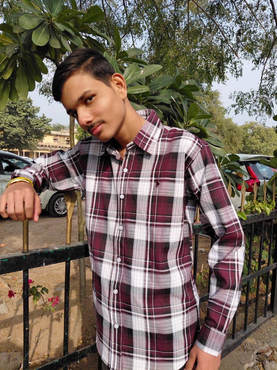 The Ishaan Shirt - Classic Maroon & White Plaid Cotton Shirt