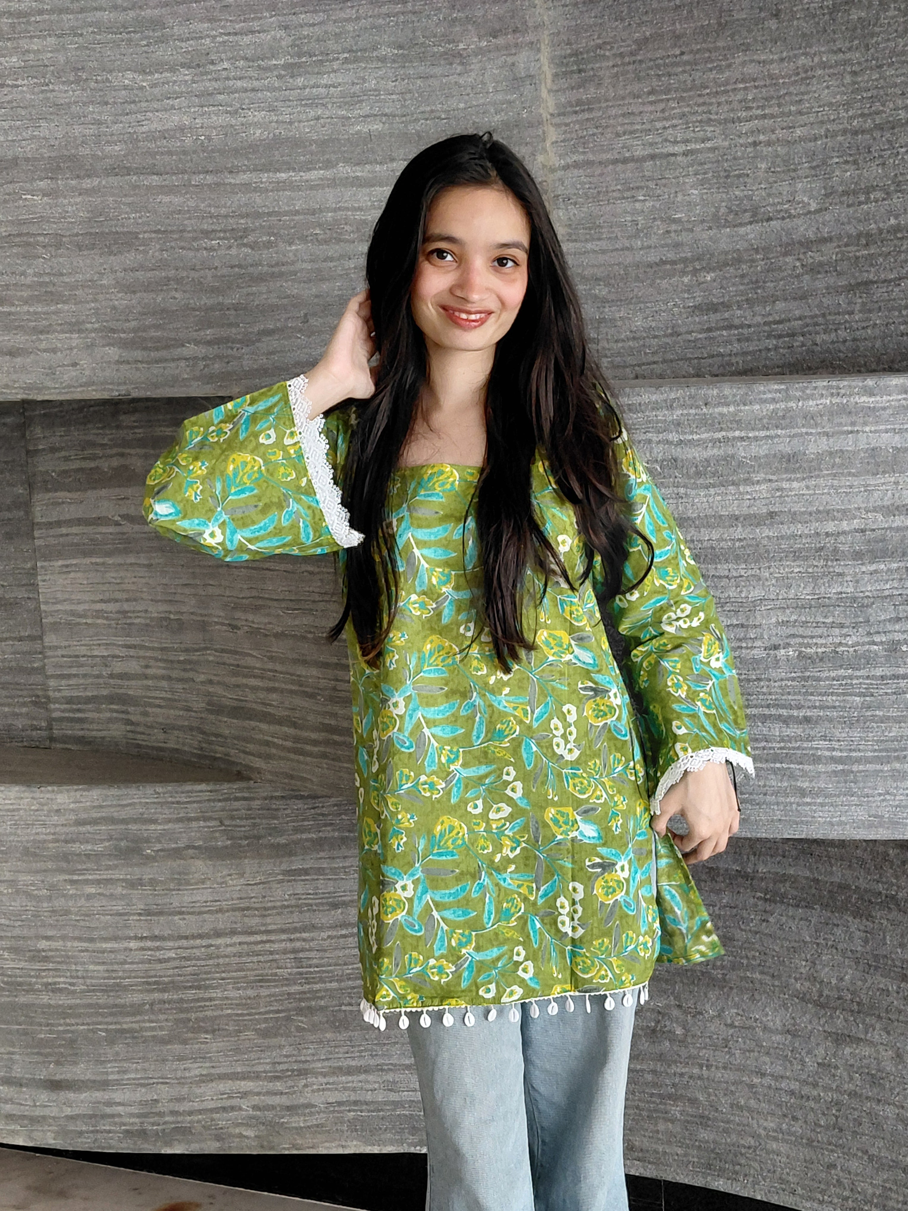 The Jiya Kurti: Emerald Enchantment