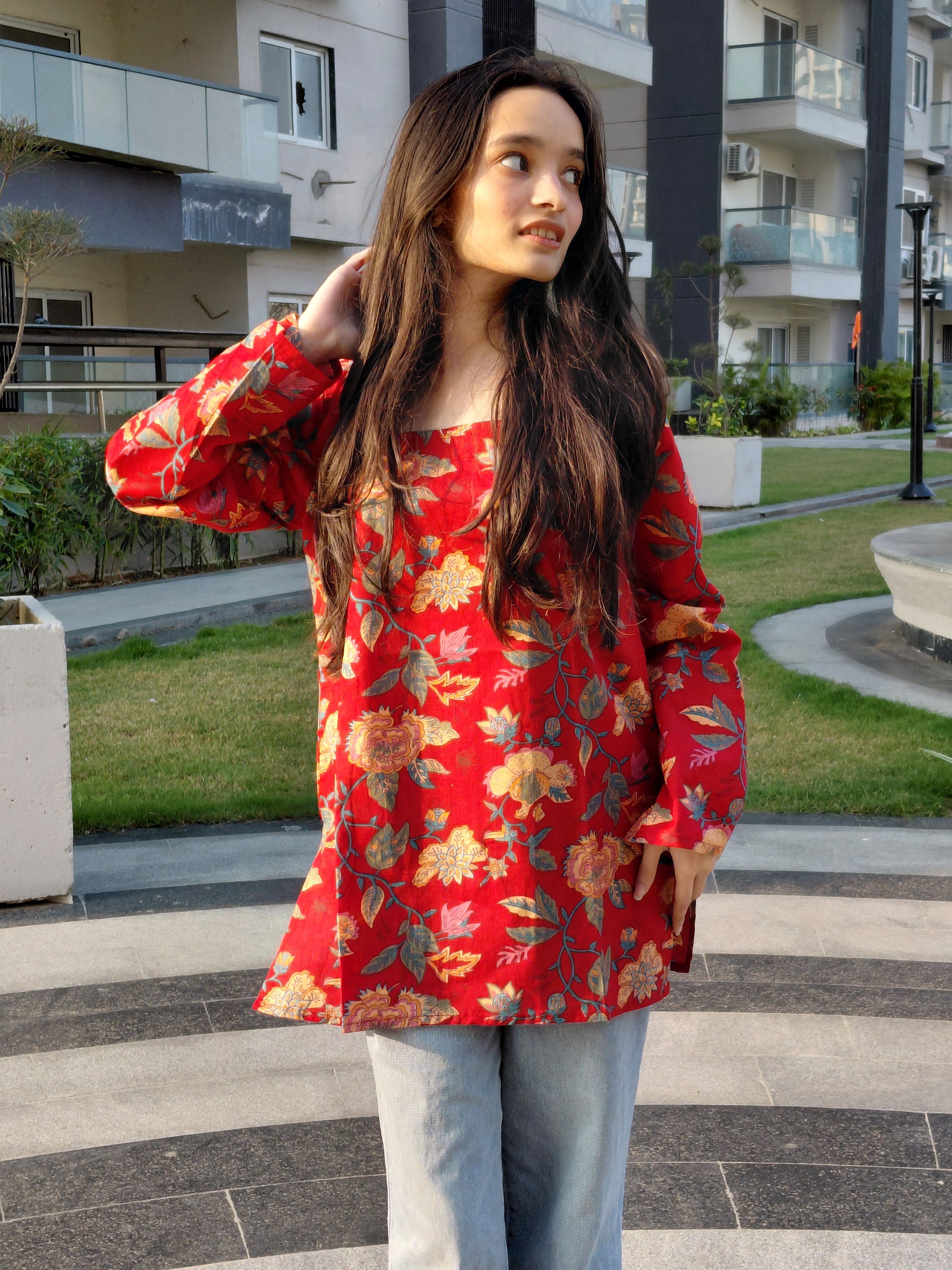 The Ruhani Kurti: Crimson Charm
