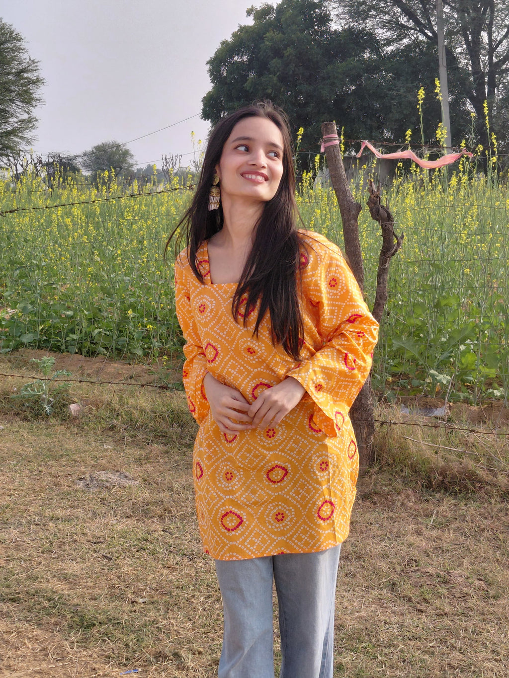 The Suhani Kurti: Sunlit Bandhani