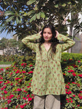 The Avni Sage Floral Peplum Kurti