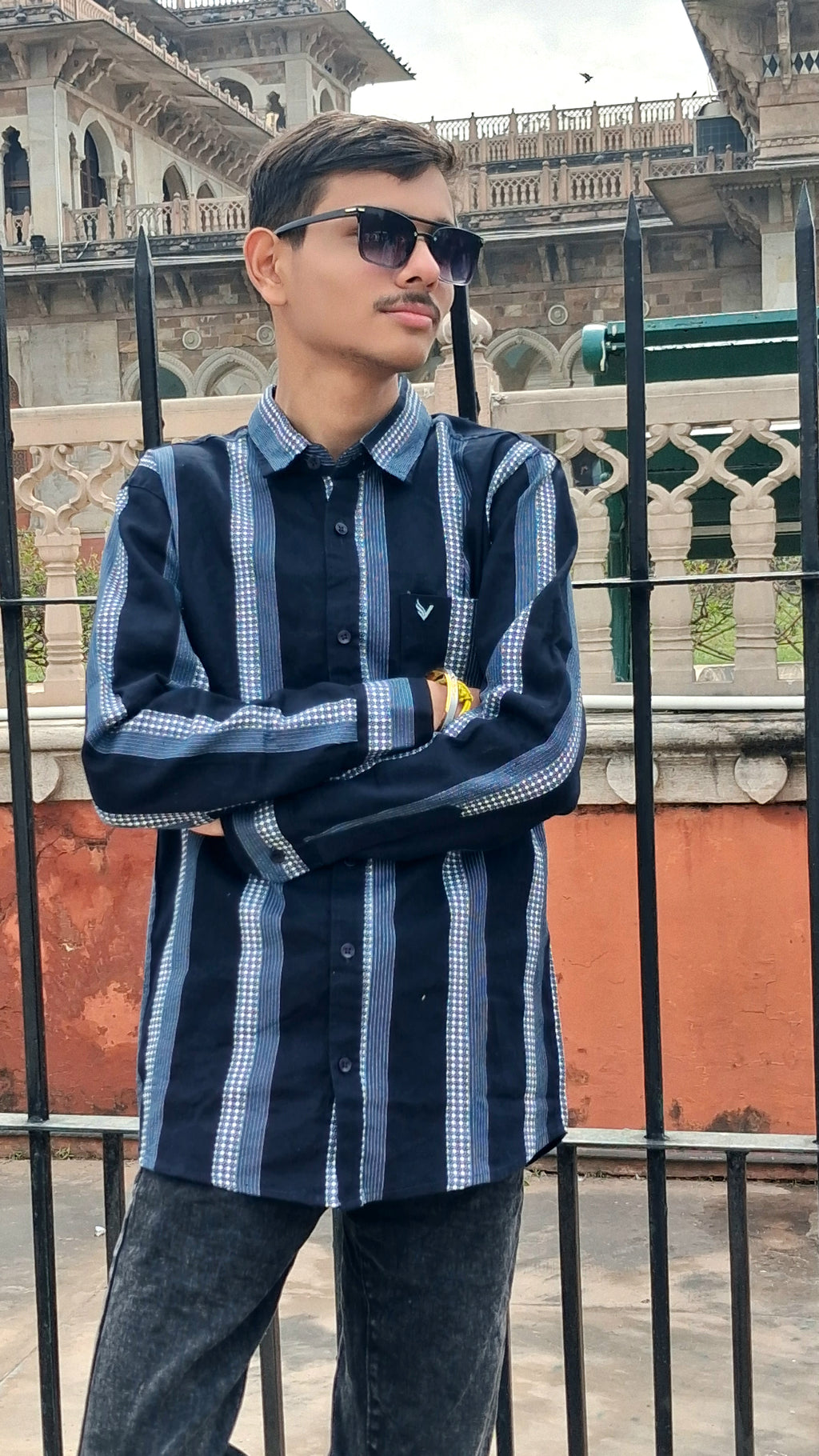 Aarav Striped Shirt - Midnight Blue Swagger