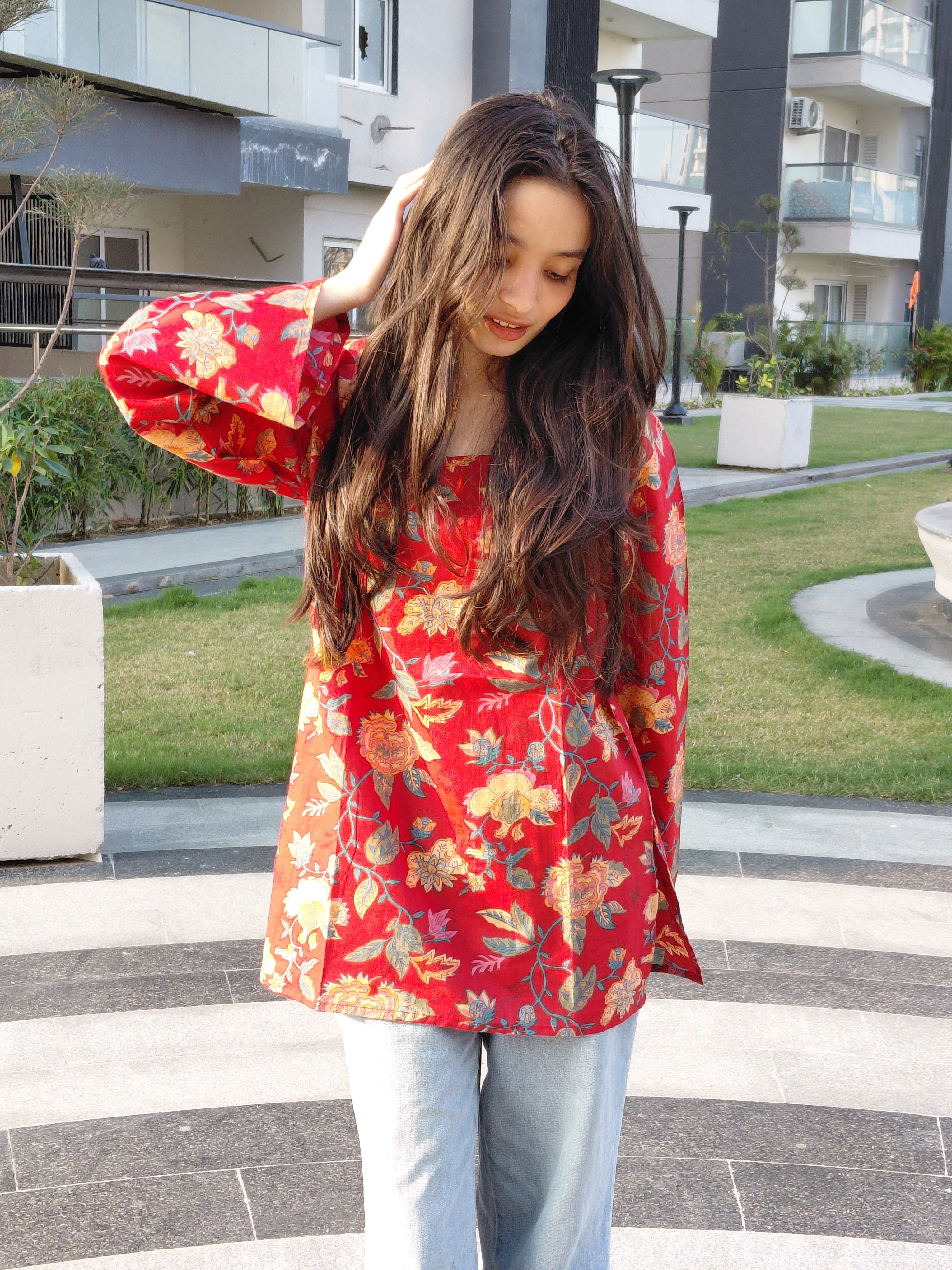 The Ruhani Kurti: Crimson Charm