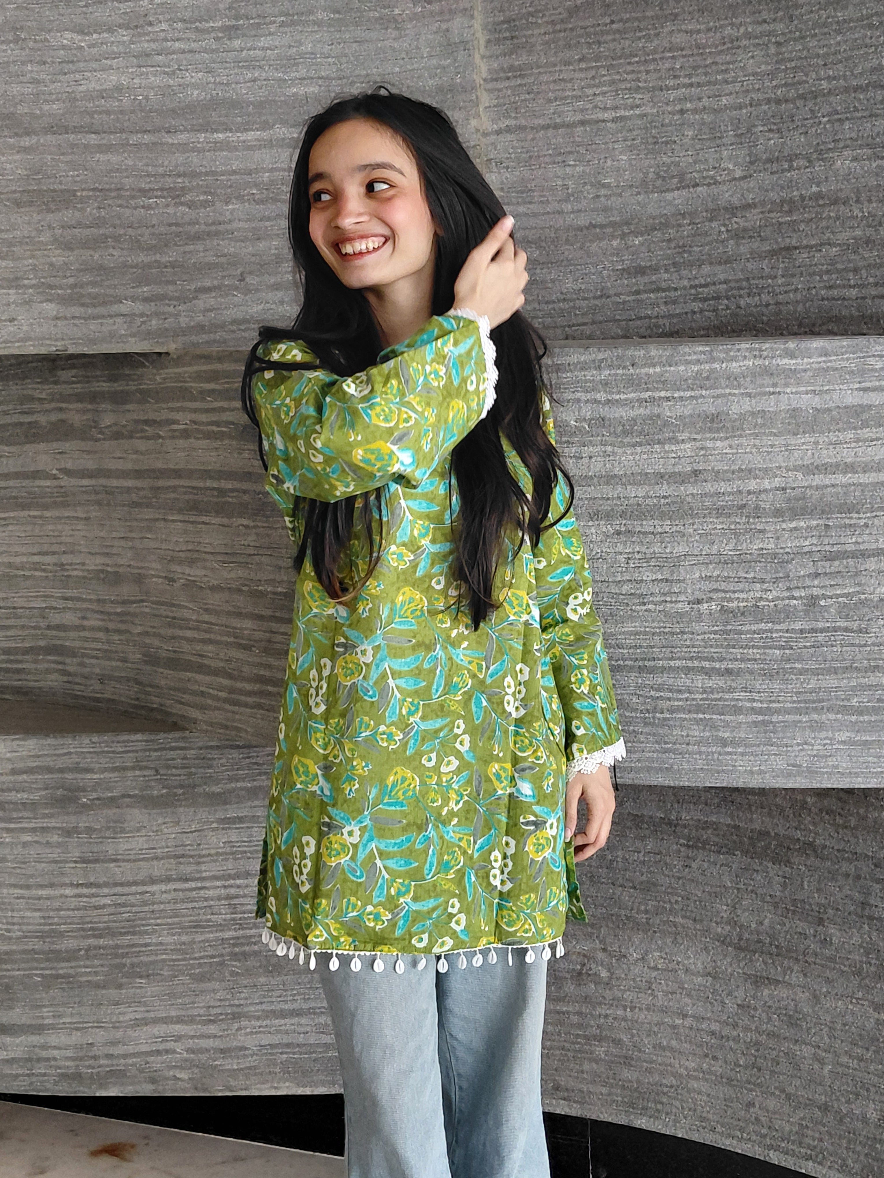 The Jiya Kurti: Emerald Enchantment