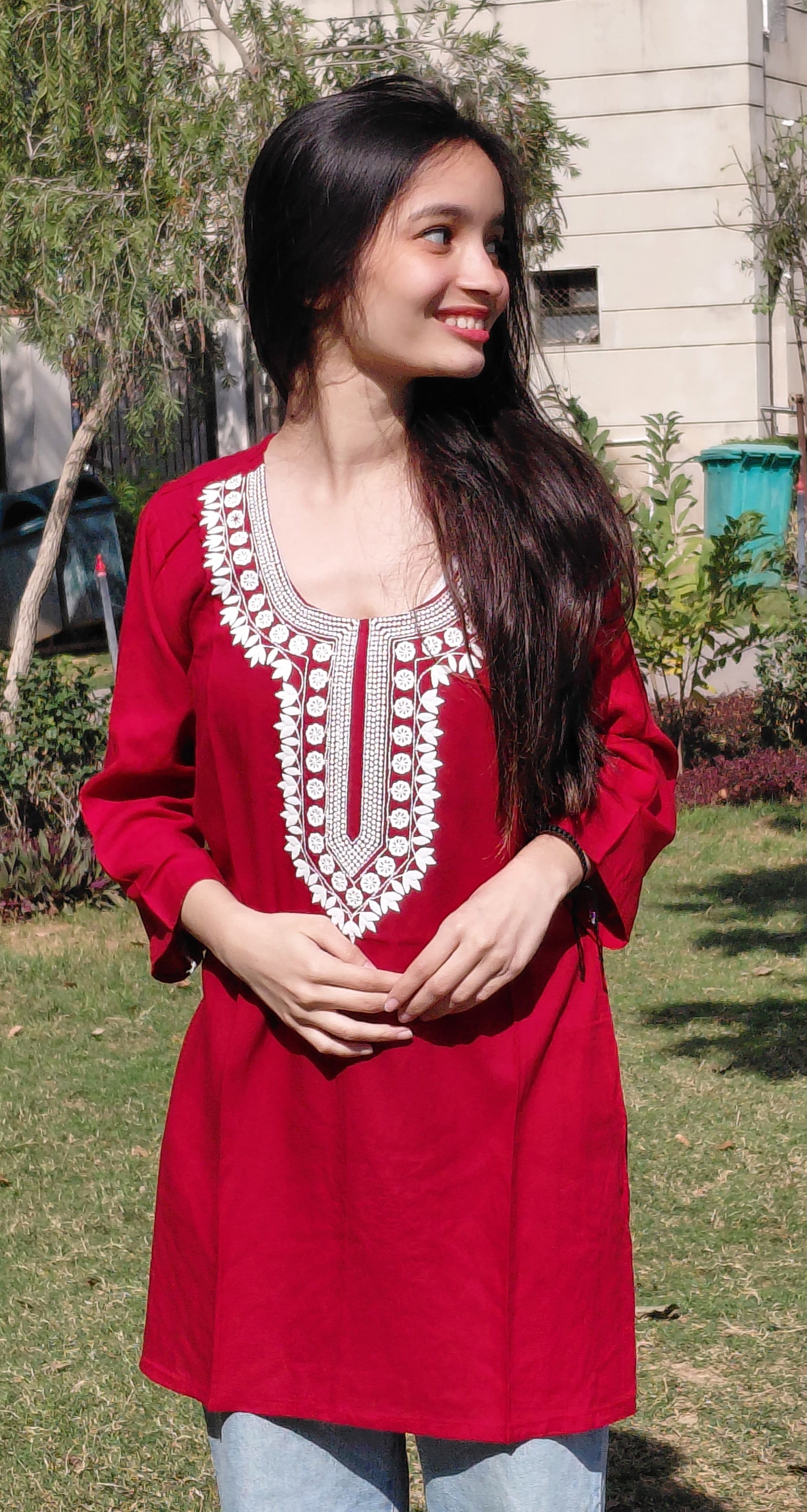 Ananya Kurti - Bollywood Red Romance