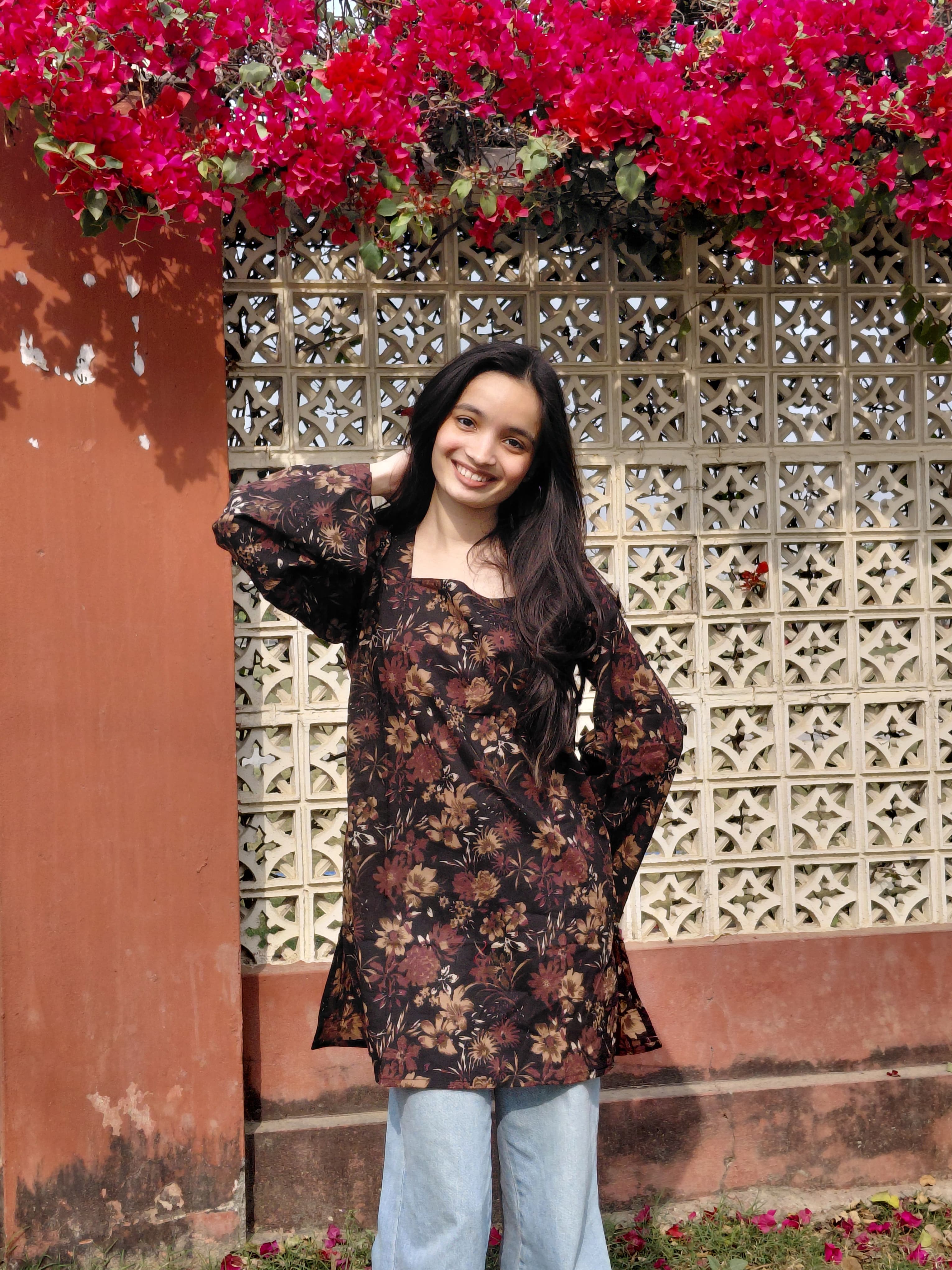 The Saanvi Kurti: Midnight Garden
