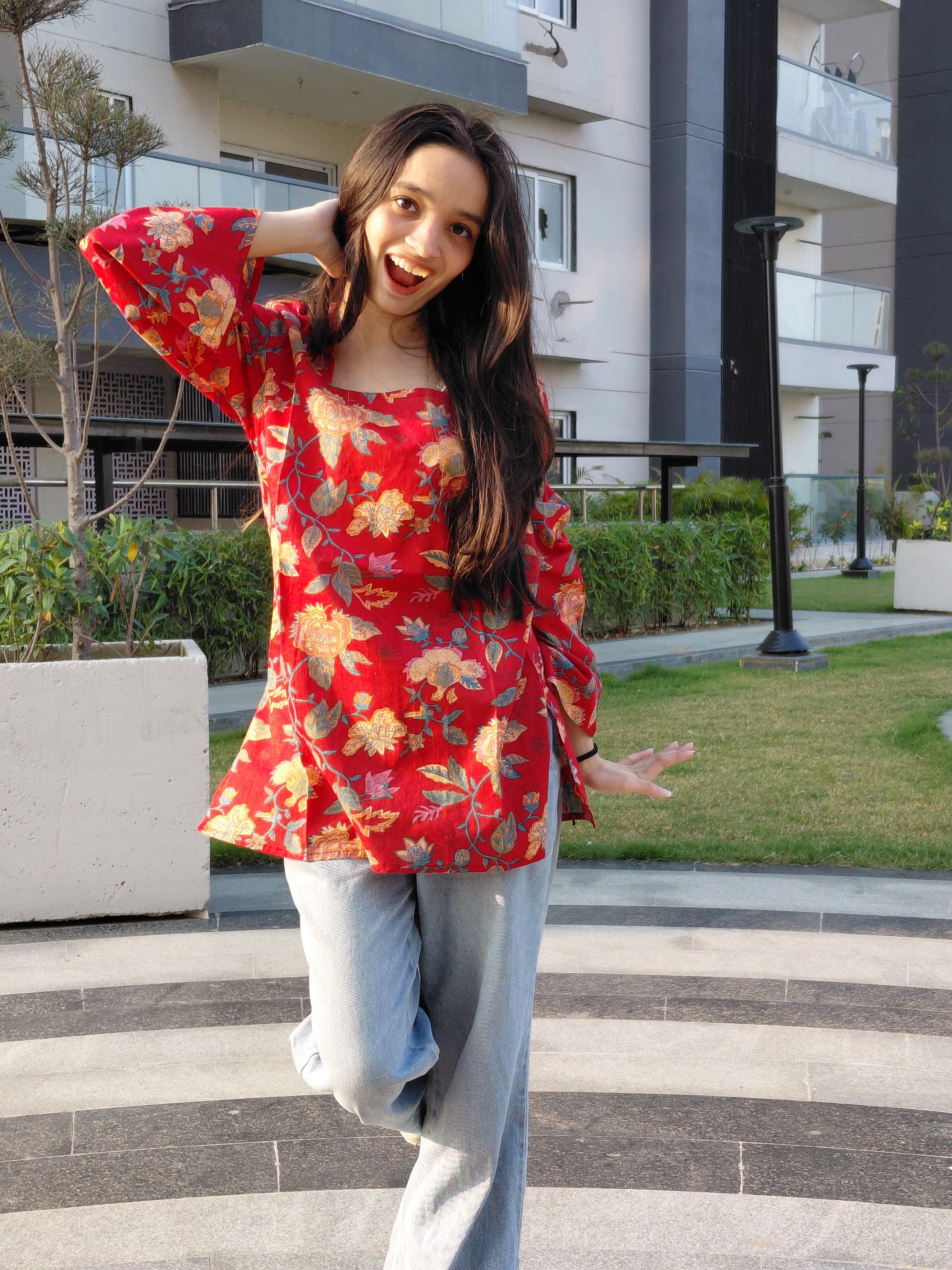 The Ruhani Kurti: Crimson Charm