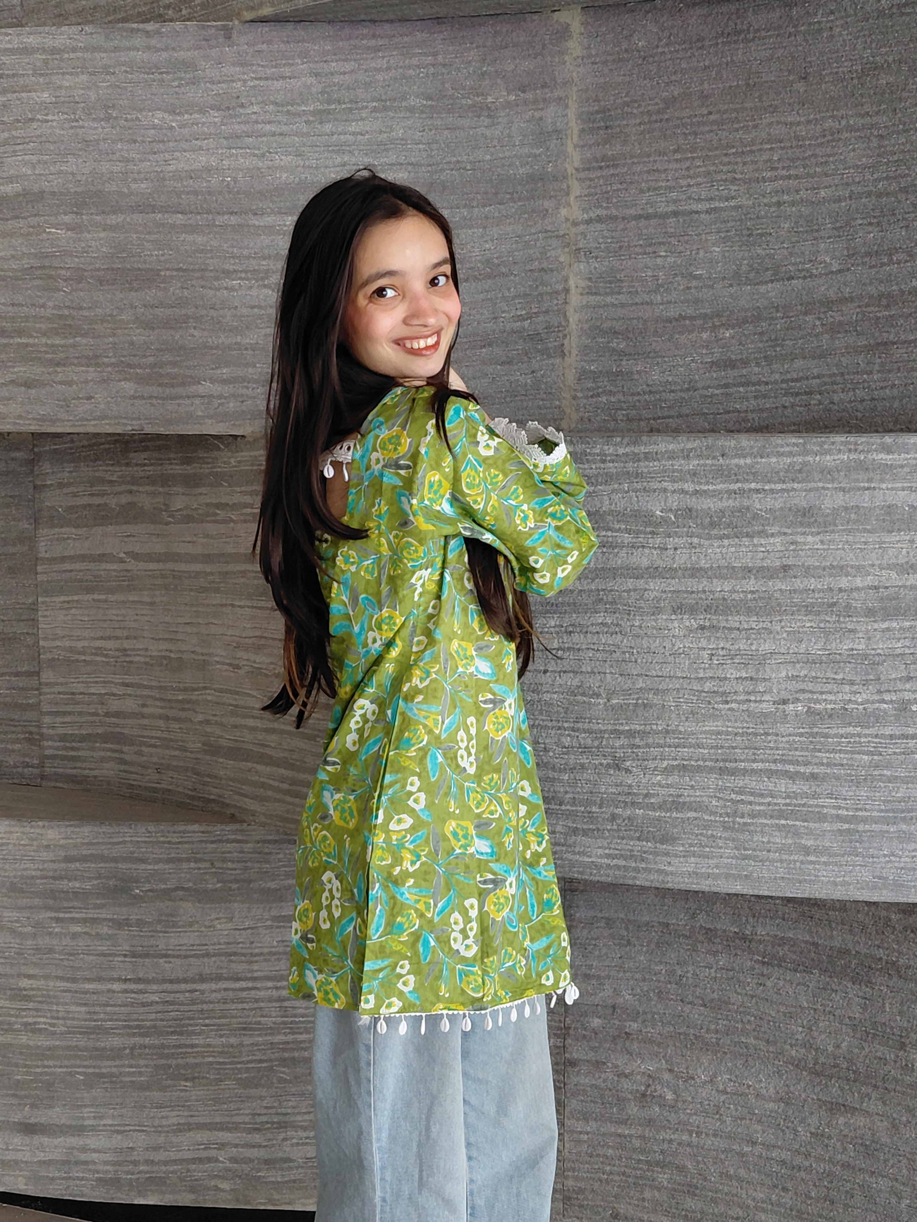 The Jiya Kurti: Emerald Enchantment