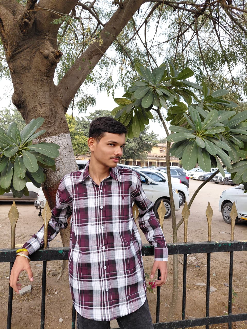 The Ishaan Shirt - Classic Maroon & White Plaid Cotton Shirt